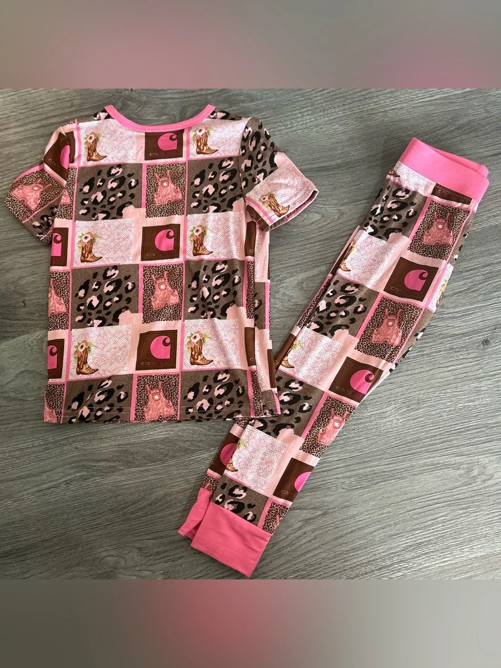 NWT Carhartt Cowboy Boot Bamboo Pajamas 3T Wei Wei